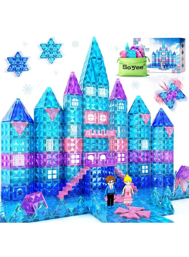 Frozen Toys For Girls Magnetic Tiles 102Pcs With Dolls Princess Castle Building Toys Girls Toys Age 45 68 Magnetic Blocks Birthday Gifts & Toys For 3 4 5 6 7 8+ Year Old Xmas Gifts For Kids