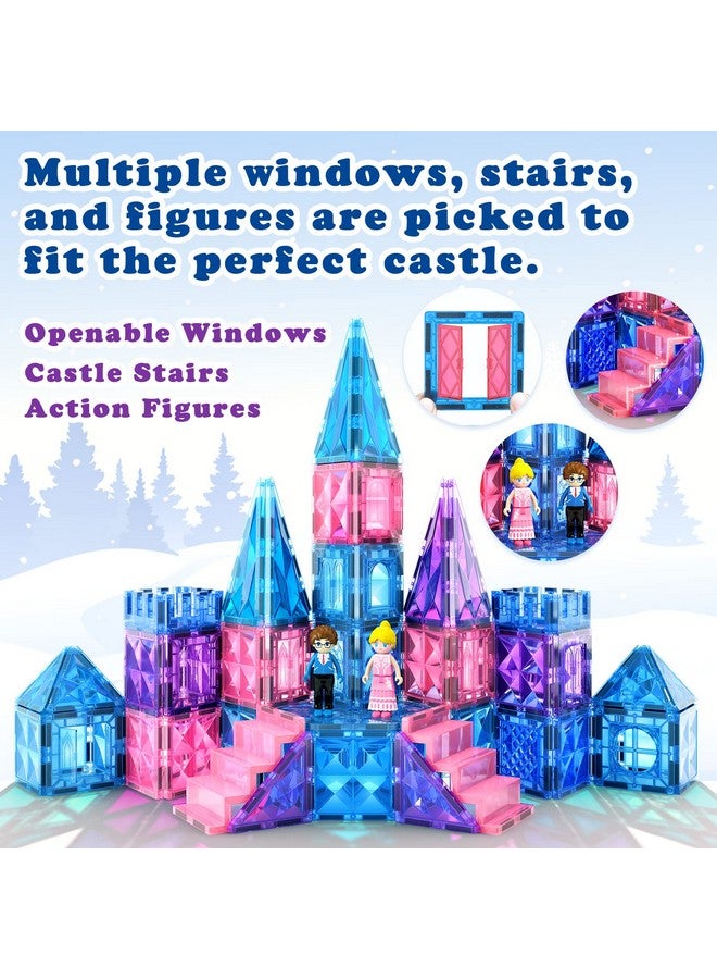 Frozen Toys For Girls Magnetic Tiles 102Pcs With Dolls Princess Castle Building Toys Girls Toys Age 45 68 Magnetic Blocks Birthday Gifts & Toys For 3 4 5 6 7 8+ Year Old Xmas Gifts For Kids
