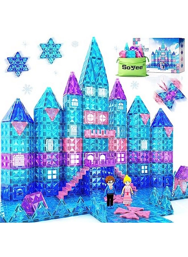 Frozen Toys For Girls Magnetic Tiles 102Pcs With Dolls Princess Castle Building Toys Girls Toys Age 45 68 Magnetic Blocks Birthday Gifts & Toys For 3 4 5 6 7 8+ Year Old Xmas Gifts For Kids
