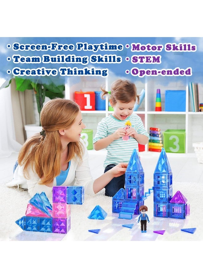 Frozen Toys For Girls Magnetic Tiles 102Pcs With Dolls Princess Castle Building Toys Girls Toys Age 45 68 Magnetic Blocks Birthday Gifts & Toys For 3 4 5 6 7 8+ Year Old Xmas Gifts For Kids
