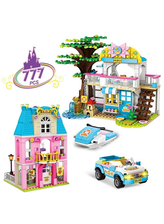 Friends House Building Blocks Set Pizzeria Building Toy And Beach Tree House Creative Construction Toy Stem Building Bricks Kit With Storage Box Role Play Toy Educational Gift For Girls 612 (777 Pcs)