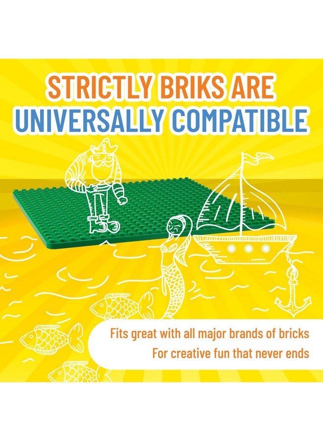 Classic Big Briks Stackable Baseplates Large Pegs For Ages 3 And Up 100% Compatible With All Major Brands Green 1 Piece 13.75