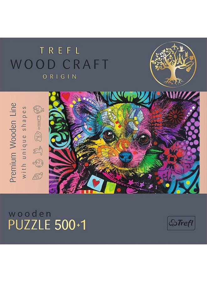 Wood Craft 501 Piece Wooden Puzzle Colorful Puppy