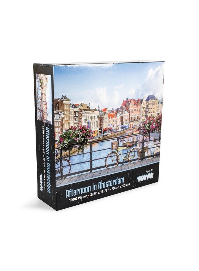 Afternoon In Amsterdam City 1000 Piece Jigsaw Puzzle World Travel Puzzles For Adults And Kids ; Interactive Brain Teaser Educational Toys & Games Quarantine Gifts ; 28 X 20 Inches