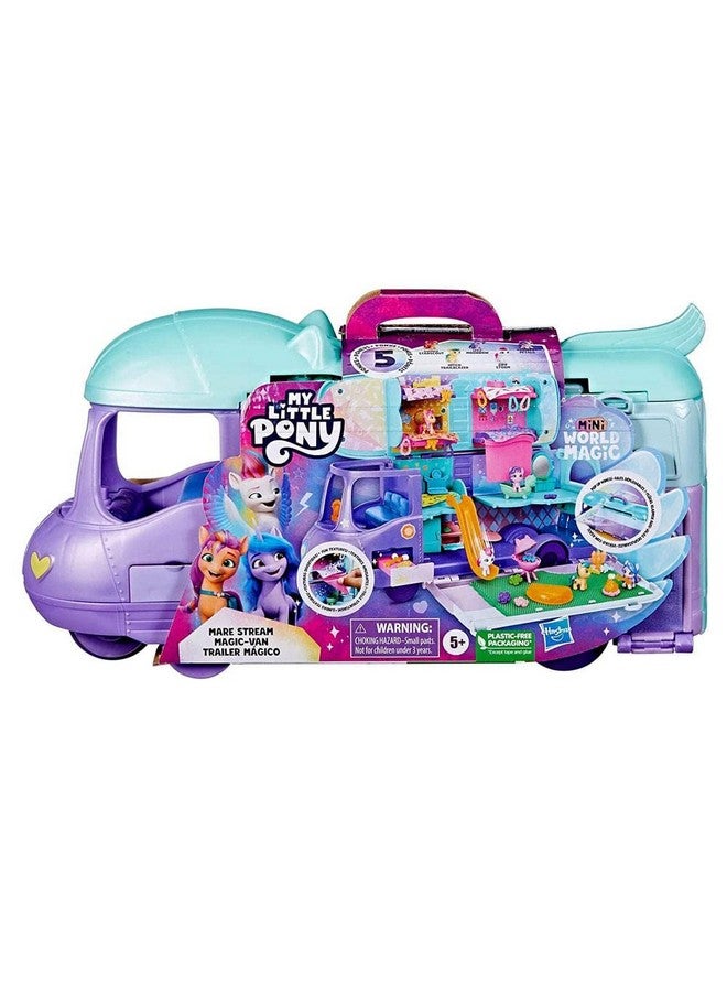 Playset Mini World Magic Mare Stream Buildable Trailer Camper Van Mini Toys For Girls And Boys Age 5 And Up