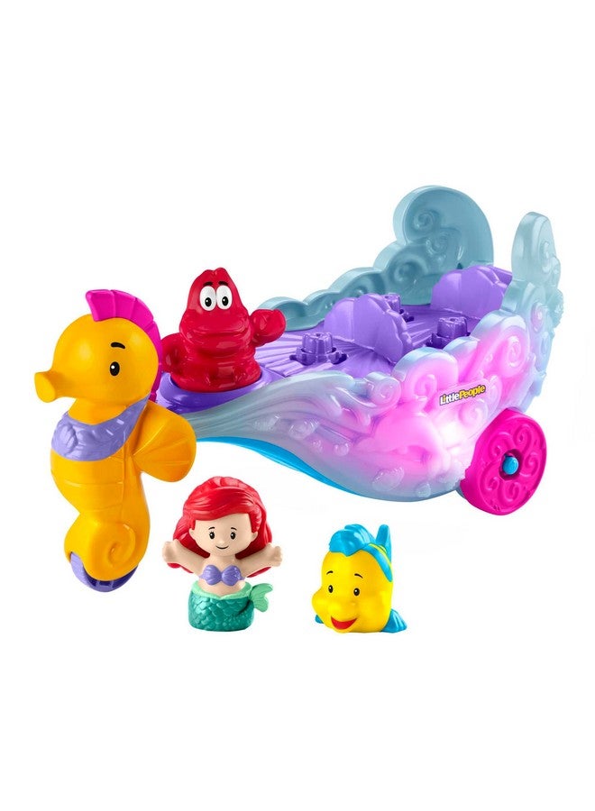 Disney Princess Toddler Toy Lightup Sea Carriage Musical Vehicle With Ariel & Flounder Figures For Ages 18+ Months