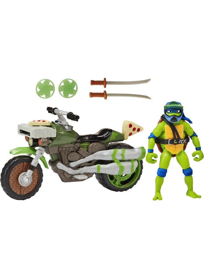 : Mutant Mayhem Ninja Kick Cycle With Exclusive Leonardo Figure By Playmates Toys