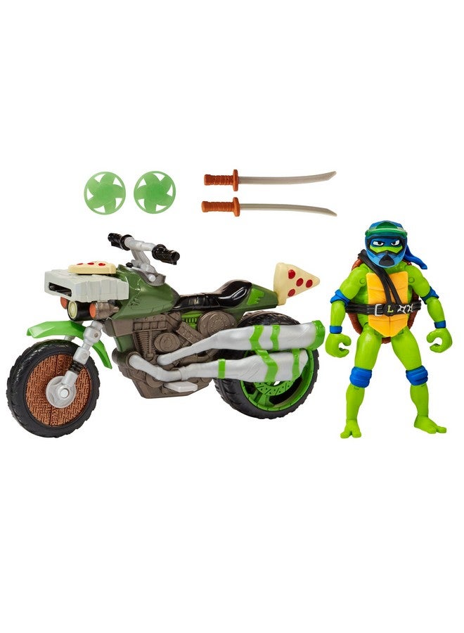 : Mutant Mayhem Ninja Kick Cycle With Exclusive Leonardo Figure By Playmates Toys