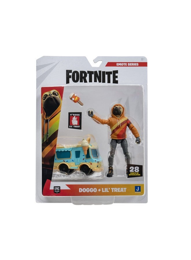 Doggo (Emote Series) 4Inch Articulated Figure With Lil’ Treat Emote Vehicle And Snow Pop Accessory