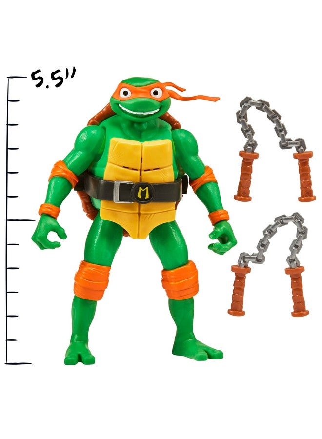 : Mutant Mayhem 5.5” Michelangelo Deluxe Ninja Shouts Figure By Playmates Toys