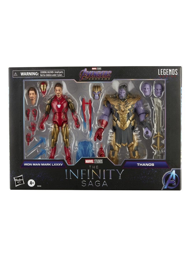 Hasbro Legends Series 6Inch Scale Action Figure 2Pack Toy Iron Man Mark 85 Vs. Thanos Infinity Saga Character Premium Design 2 Figures And 8 Accessories