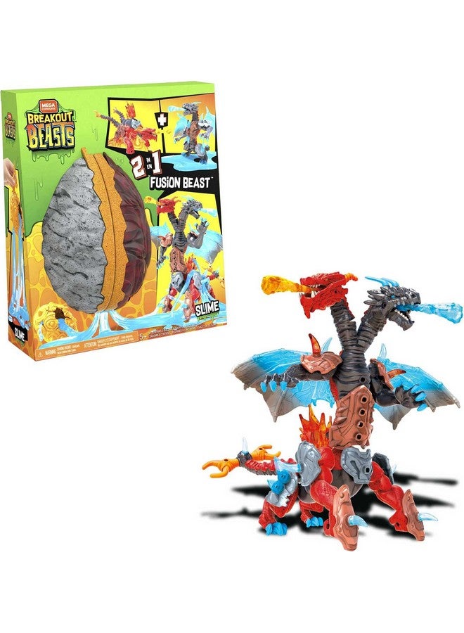 Construx Breakout Beasts 2In1 Fusion Beast Construction Set With 2 Buildable Figures Slime For Kids