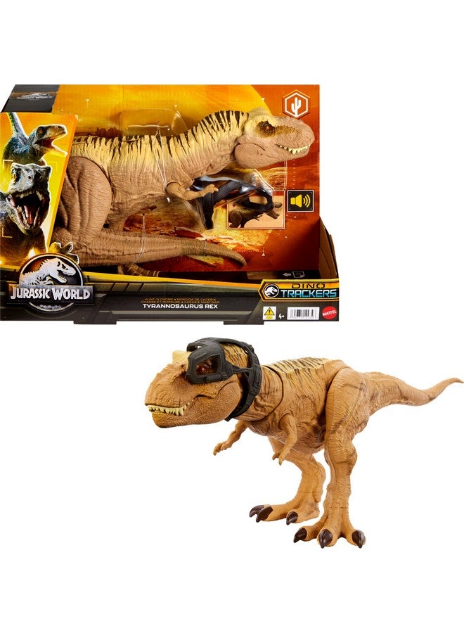 Jurassic World Tyrannosaurus T Rex Dinosaur Toy With Sound Hunt Chomp Action Figure Double Chomp Motion And Tracking Gear Digital Play