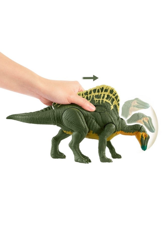 Jurassic World Toys Roar Attack Ouranosaurus Camp Cretaceous Dinosaur Figure With Movable Joints Realistic Sculpting Strike Feature & Sounds Herbivore Kids Gift 4 Years & Up