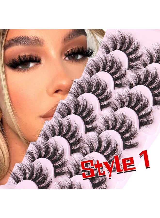 Mink Lashes Fluffy False Eyelashes Natural Look 14 17Mm Cat Eye Lashes Pack 5D Wispy Curly Fake Lashes By Tnfvloneins 21 Pairs 3 Styles