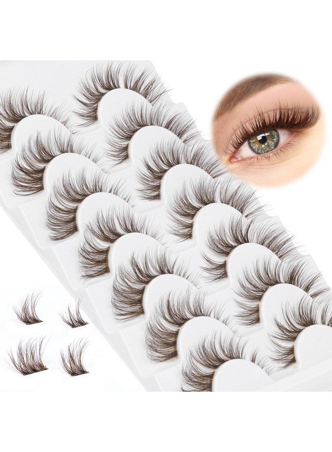 Lash Clusters Brown Lashes Natural Look False Eyelashes Mink Diy Individual Lashes Fluffy Wispy Lashes Brown Natural Lashes Extensions By Gvefetiee 7 Pairs