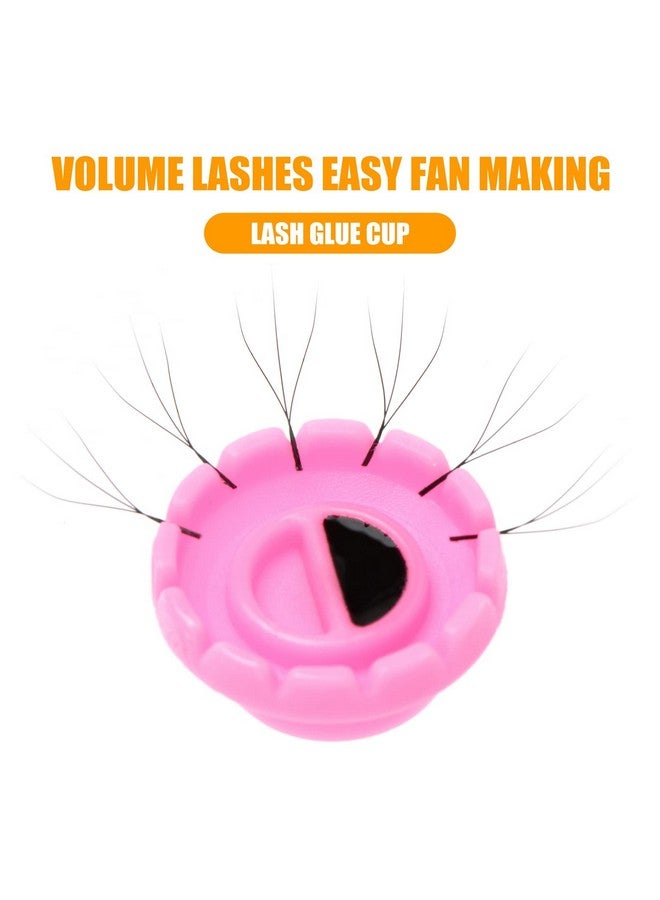 Glue Rings Lash Extension 200 Pcs Volume Glue Holder Easy Fan Lash Rings For Glue Flower Glue Cup For Lash Extension Supplies Eyelash Extension Rings Holder Pink Lash Holder Lash Fan Supplies