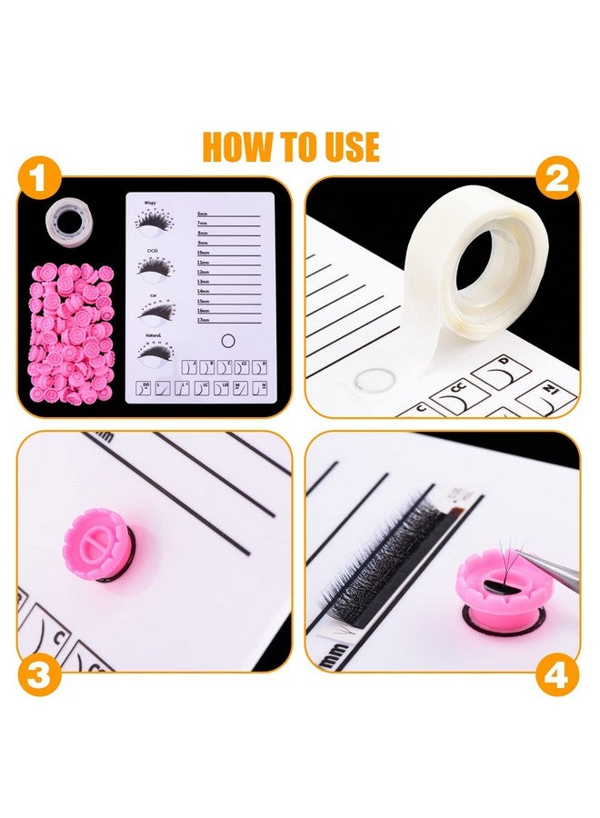 Glue Rings Lash Extension 200 Pcs Volume Glue Holder Easy Fan Lash Rings For Glue Flower Glue Cup For Lash Extension Supplies Eyelash Extension Rings Holder Pink Lash Holder Lash Fan Supplies