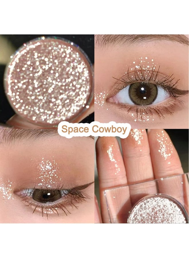 Shimmer Glitter Eyeshadow Palette Sparkle Champagne Gold Eye Shadow Bling Korean Eye Glitter Foil Pigmented Long Lasting & Ultra Blendable For Glitter Eye Makeup