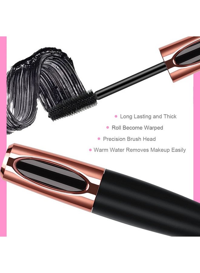 2 Pack 4D Silk Fiber Lash Mascara Long Lasting Eyelashes Lengthening And Thick Waterproof & Smudge Proof All Day Exquisitely Full