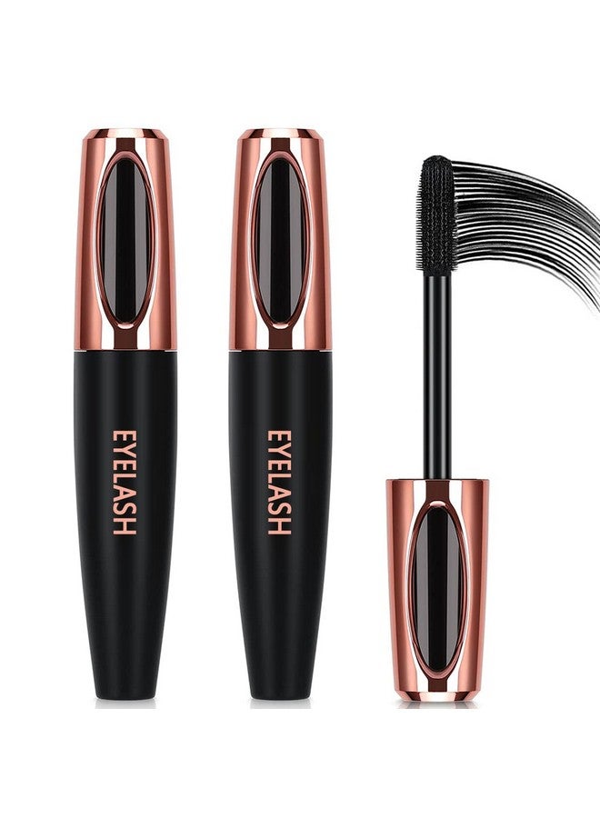 2 Pack 4D Silk Fiber Lash Mascara Long Lasting Eyelashes Lengthening And Thick Waterproof & Smudge Proof All Day Exquisitely Full