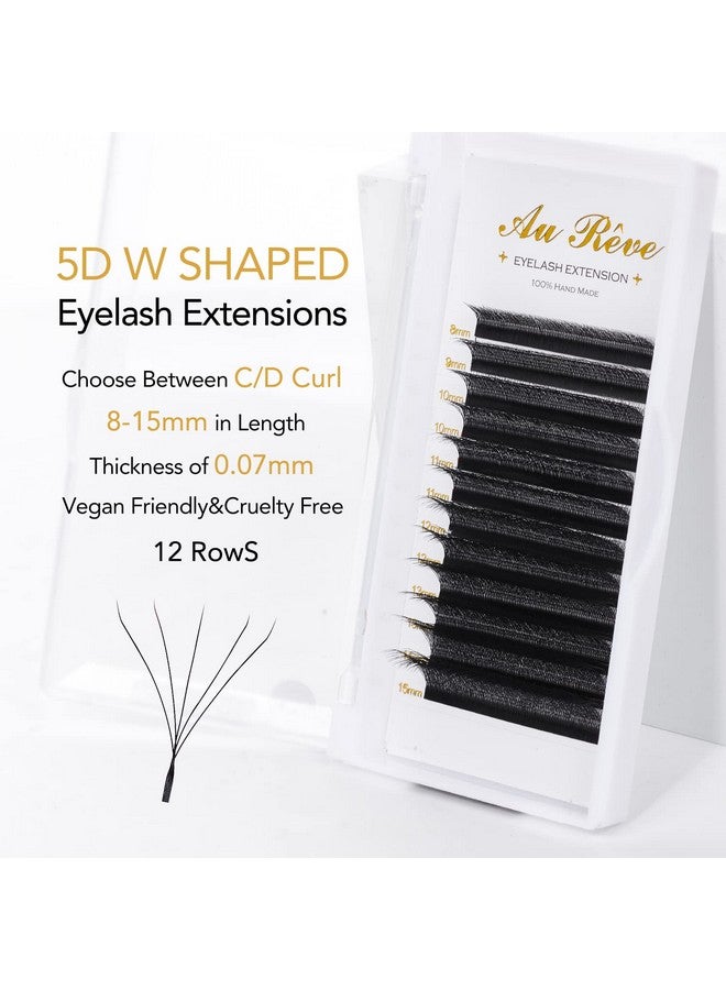 W Eyelash Extensions C Curl 0.07Mm 8 15Mm Mix Tray W Shaped 5D Volume Premade Fan Lashes Matte Black Cluster Easy Fans Lashes Professional Use Yy Lash