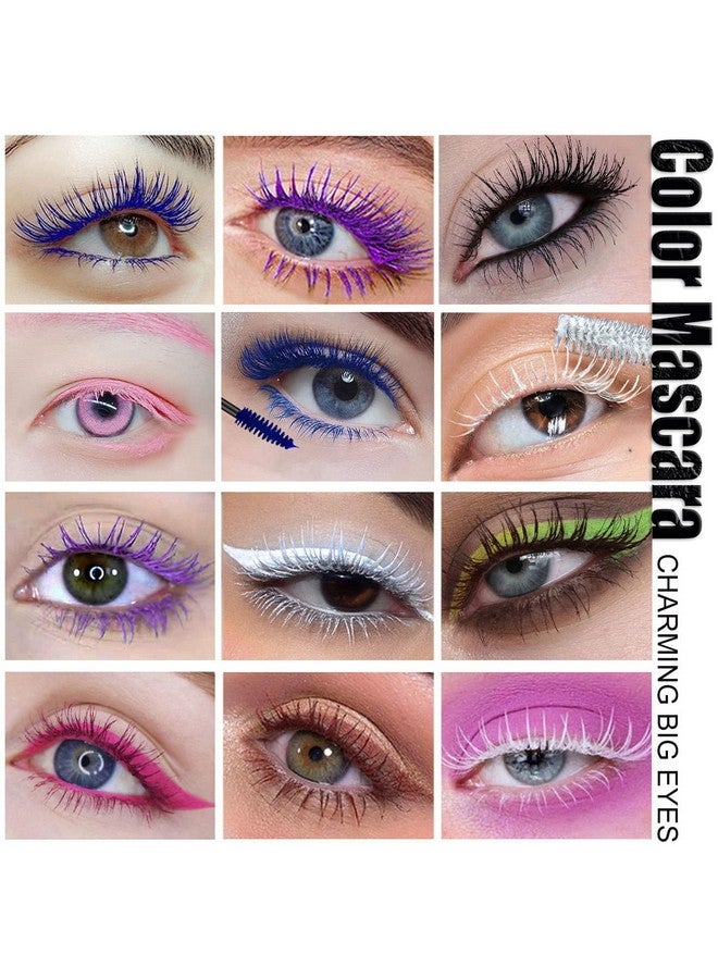6 Pcs Colored Waterproof Mascara Set, Rainbow Color Fiber Mascara Long Lasting Thick Mascara Charming No Clumping Masacara Brown Mascara Natural Hypoallergenic Colored Makeup Cruelty Free