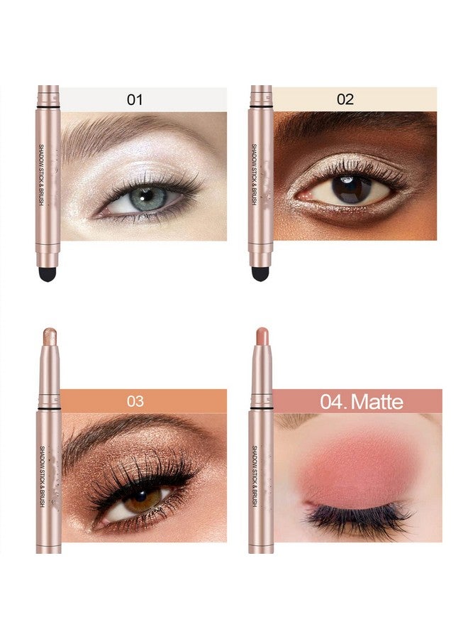 12 Pcs Shimmer Eyeshadow Stick Set Colorful Eye Makeup Eyeshadow Highlighter Pen Waterproof Glitter Cream Eye Shadow Stick Makeup.