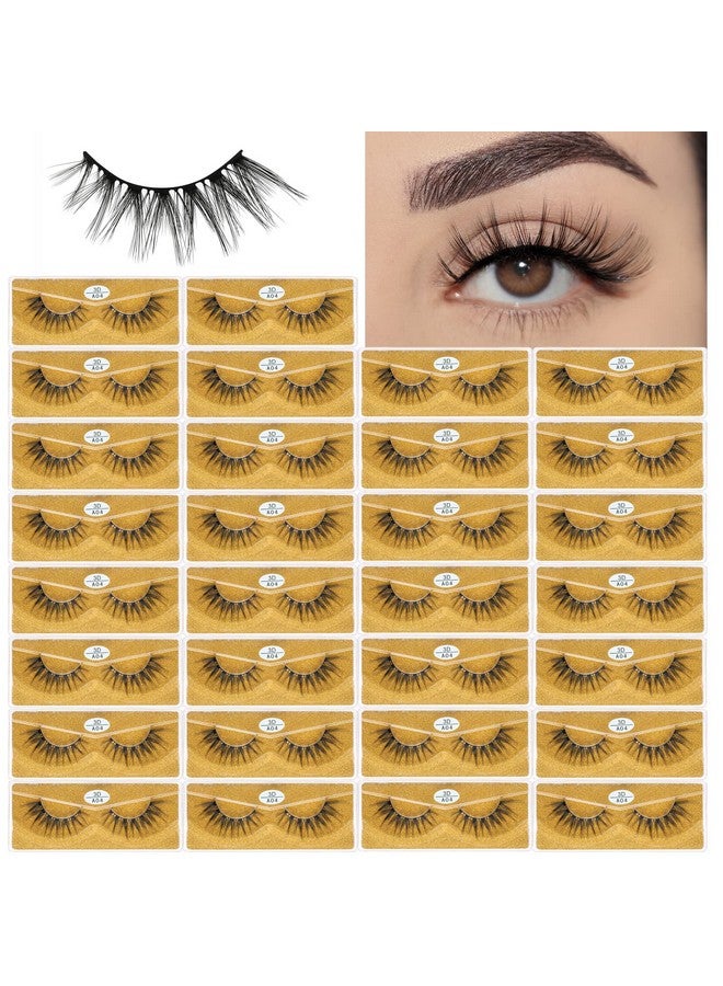 Wholesale Faux Mink Lashes 30 Pairs 3D A04 Medium Length Vegan Eyelashes Fluffy Volume Strip Lashes Bulk Fake Mixed Natural Look 3D False Eyelashes (3D A04)