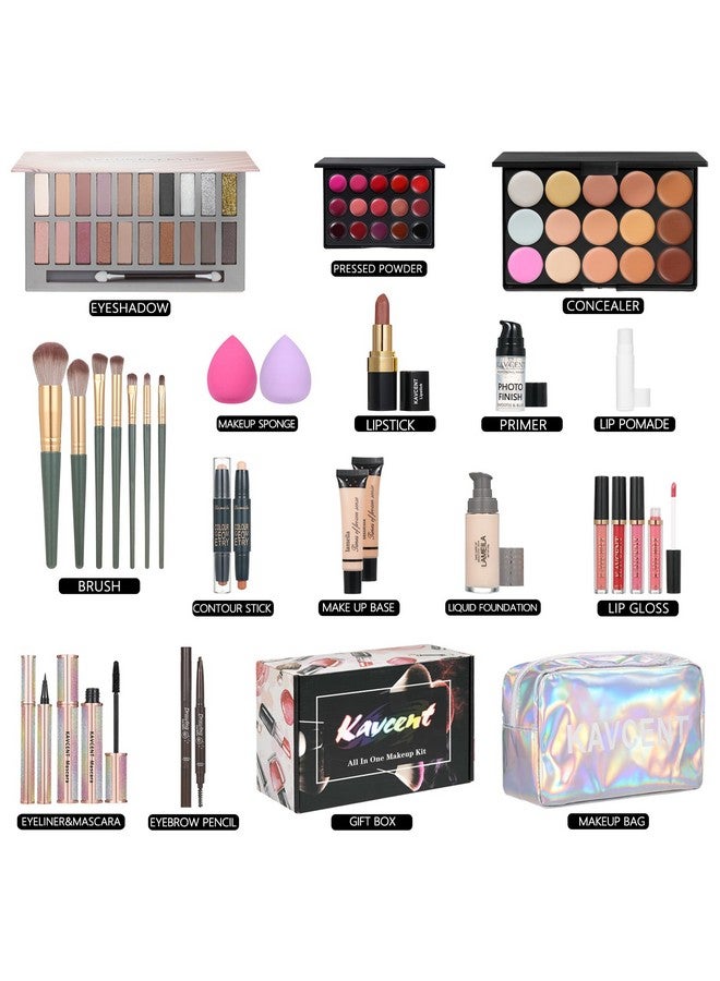 Makeup Kit Makeup Kits For Women Full Kit Makeup Sets For Teens Makeup Set For Women Foundation Face Primer Eyeshadow Palette Lip Gloss Concealer Lipstick Mascara Makeup Bag Makeup Brushes