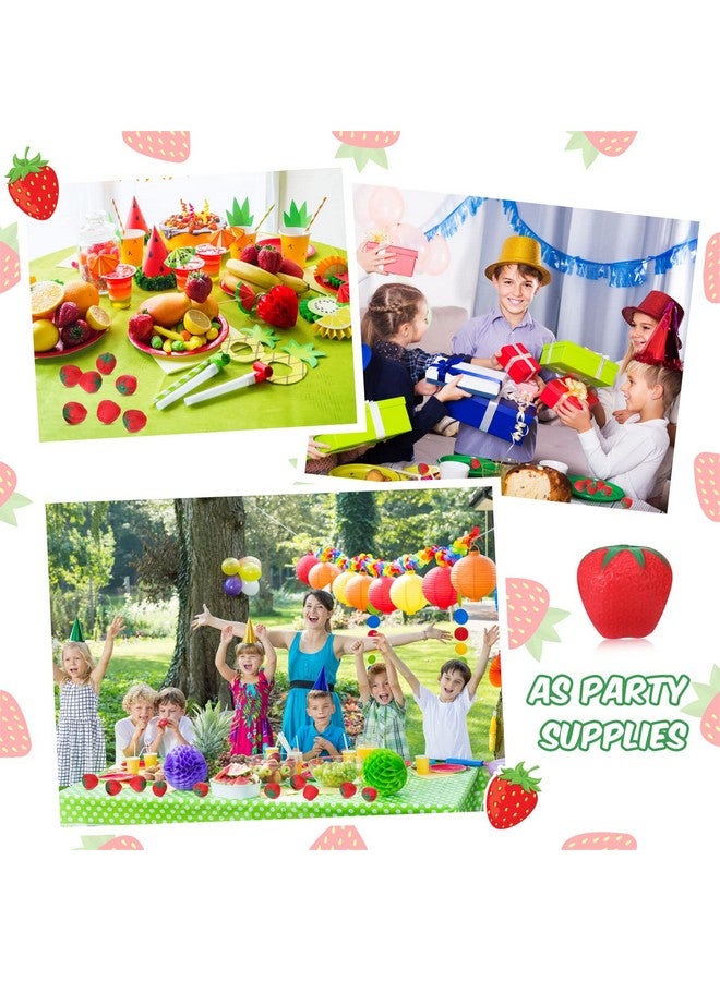 20 Pcs Strawberry Stress Toy Fruit Miniature Stress Balls Novelty Toys Cute Slow Rising Squishy Fidget Sensory Toy Red Stress Relief Toys Kawaii Early Education Toy For Kids Adults Home School