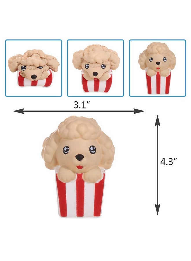4.3 Inches Squishies Dog Popcorn Squeeze Toys For Kids Kawaii Slow Rising Scented Stress Relief Toys Decorative Props