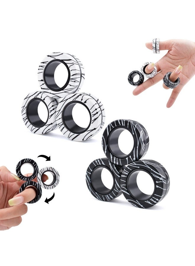 6Pcs Magnetic Rings Fidget Toys For Teens Adults&Kids;Fidget Pack Under 10 Dollars;Adhd Fidget Toy Pack For Anxiety Relief Coolest Gifts For Teen Boys Birthday Gifts For 8 9 10 11+ Year Old Boy&Girl