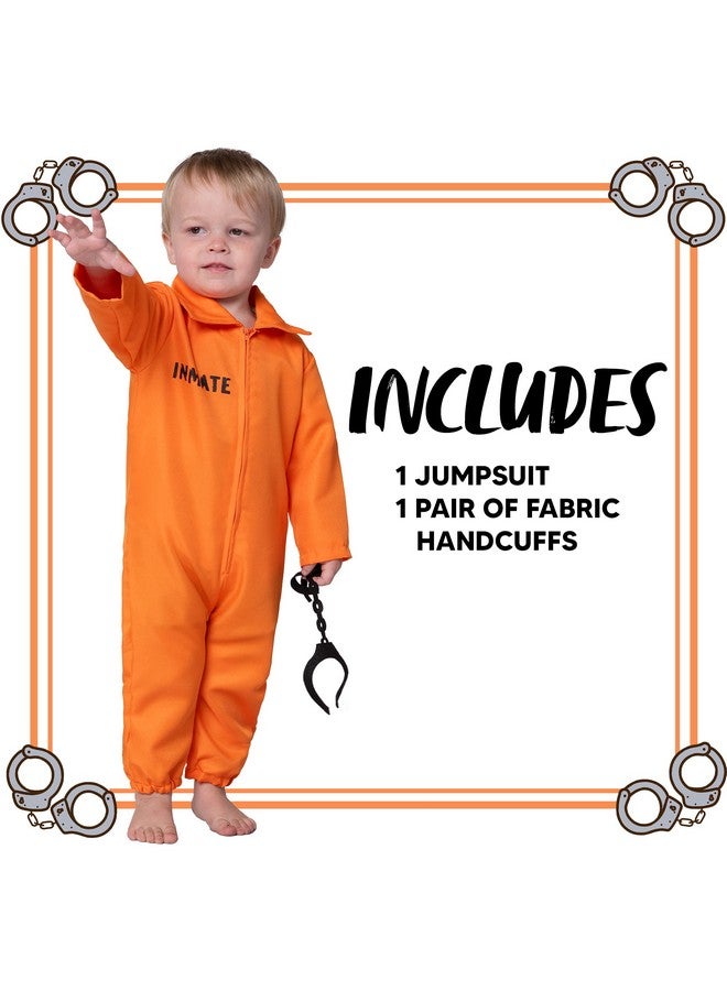 Baby Unisex Jailbird Costume Jail Prisoner Costume Jumpsuit For Toddler Girls Boys Halloween Dress Up Party (1824 Months)