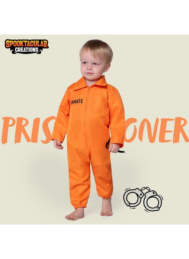 Baby Unisex Jailbird Costume Jail Prisoner Costume Jumpsuit For Toddler Girls Boys Halloween Dress Up Party (1824 Months)