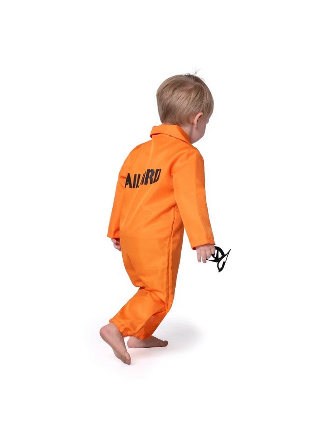 Baby Unisex Jailbird Costume Jail Prisoner Costume Jumpsuit For Toddler Girls Boys Halloween Dress Up Party (1824 Months)