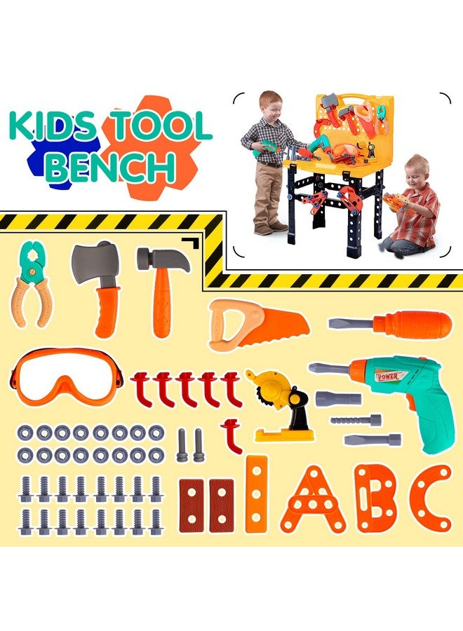 Toddler Tool Bench With Electric Drill Toddler Workbench Tools Set For Kids Toy Pretend Play Learning Toy Tool Set Toddler Boy Toys For 2 Year Old Boys Gift