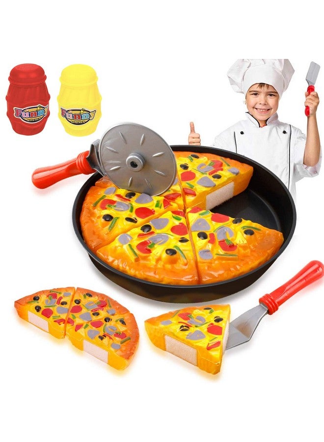 11 Pcs Pizza Party Toy Play Set For Kids Pizza Pie Pretend Play Food Slice And Serve Plastic Kitchen Cooking And Cutting Playset