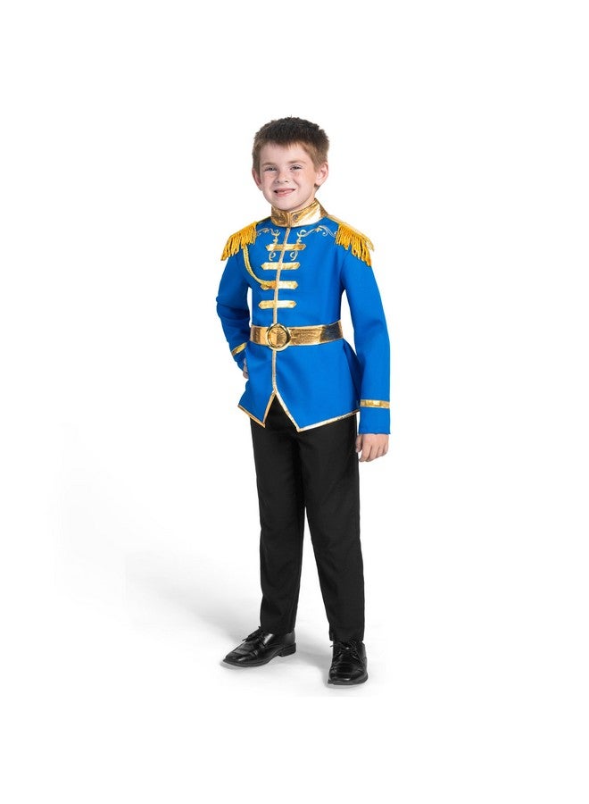 Prince Costume For Boys Blue Prince Charming Outfit With Belt Epaulet Strap For Kids Halloween Dress Up And Costume Parties3T