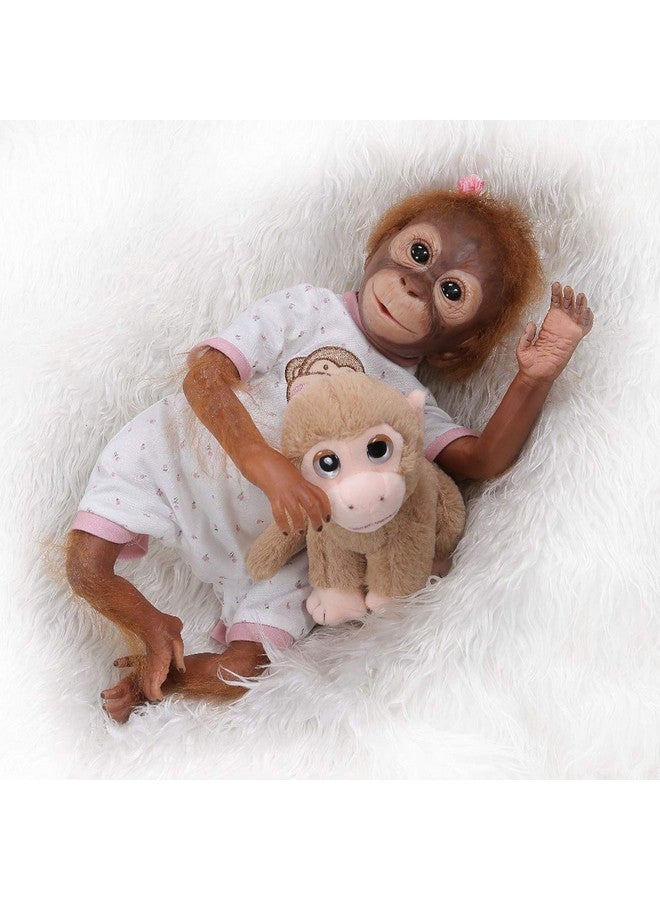 21Inch 52Cm So Truly Hand Detailed Painting Reborn Monkey Baby Dolls Real Very Soft Silicone Vinyl Flexible Collectible Art Newborn Doll Look Realistic