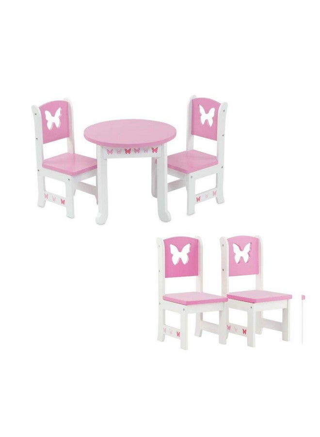 18 Inch Doll Furniture Kitchen Table And 4 Chair Dining Value Gift Set Butterfly Theme ; Fits 16