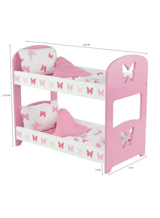 18 Inch Doll Furniture Bunk Bed & Accessories Butterfly ; 18