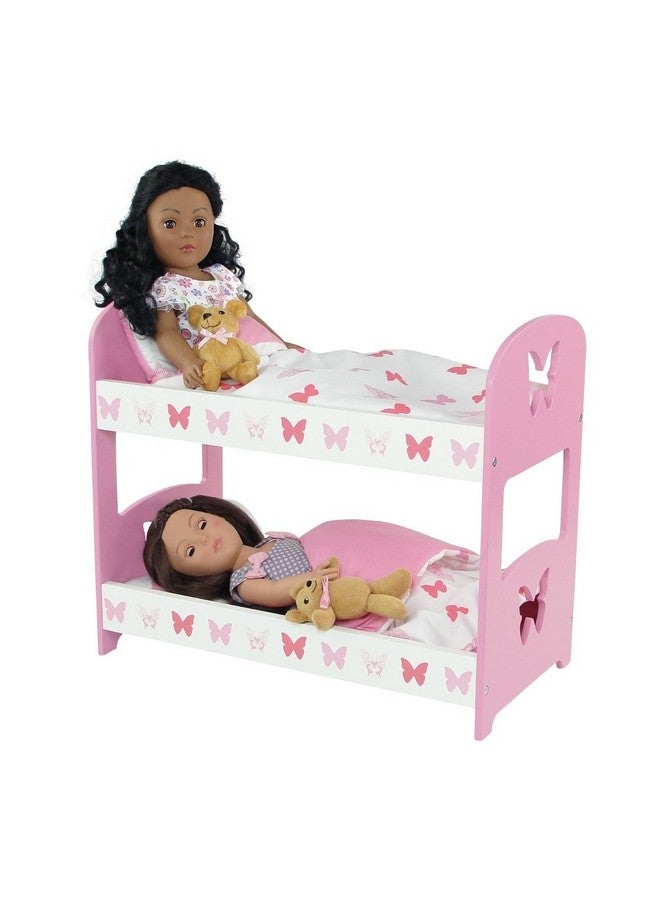 18 Inch Doll Furniture Bunk Bed & Accessories Butterfly ; 18