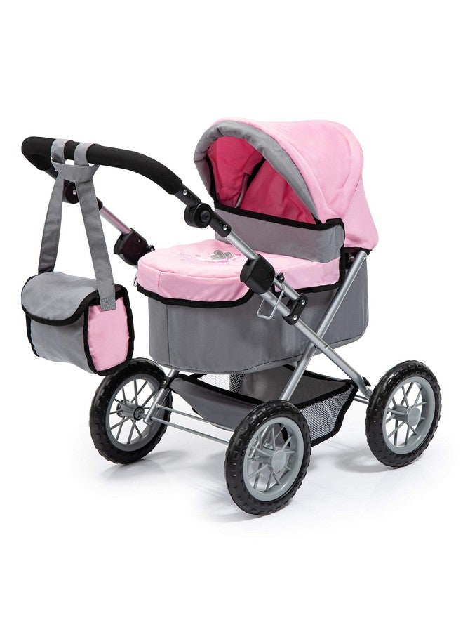 Baby Doll Trendy Pram In Grey/Pink 67 X 41 X 68 Centimeters