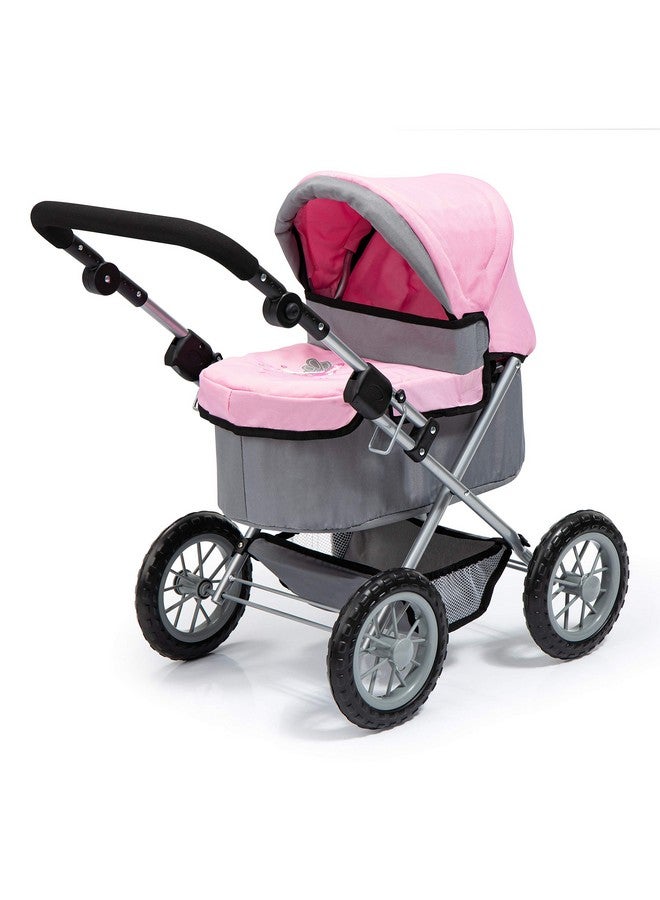 Baby Doll Trendy Pram In Grey/Pink 67 X 41 X 68 Centimeters