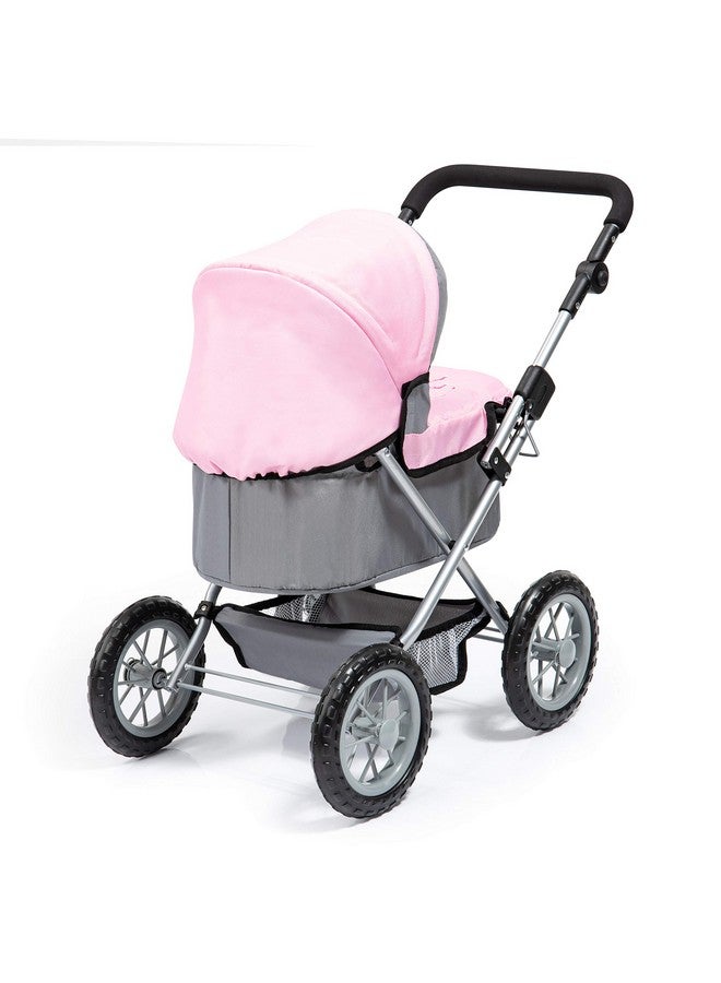 Baby Doll Trendy Pram In Grey/Pink 67 X 41 X 68 Centimeters