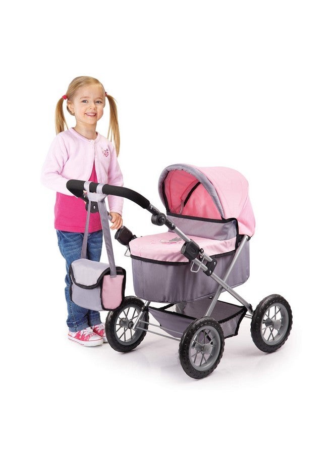 Baby Doll Trendy Pram In Grey/Pink 67 X 41 X 68 Centimeters