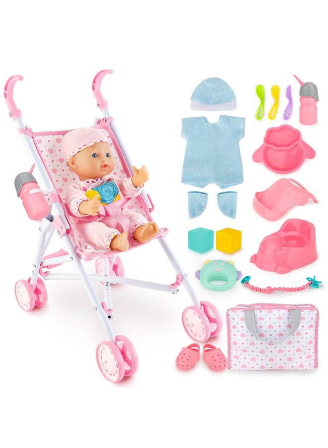Baby Doll Stroller Set With 13 Inch Dollkids Play Stroller Toys13