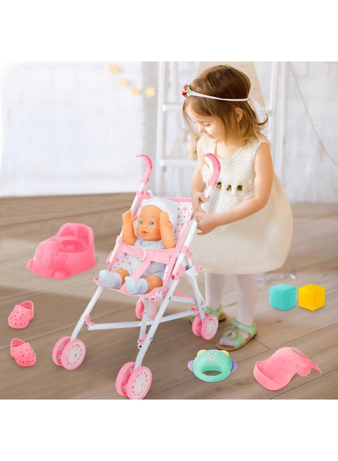 Baby Doll Stroller Set With 13 Inch Dollkids Play Stroller Toys13
