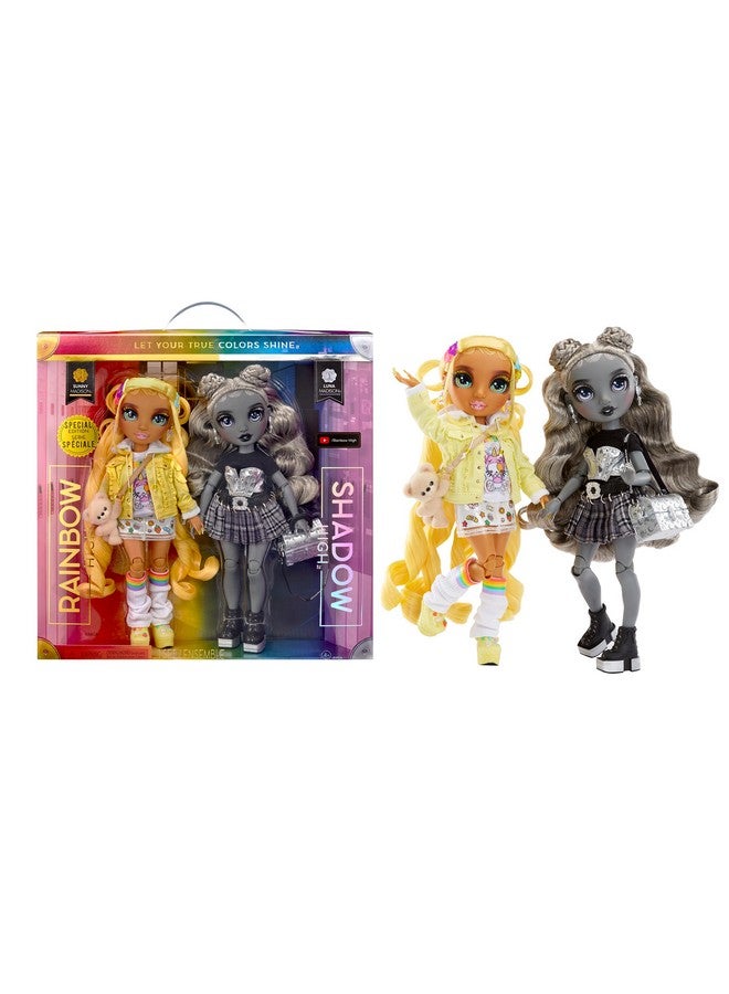 Shadow High Special Edition Madison Twins 2Pack Fashion Doll. Yellow & Grey Mix And Match Designer Outfits With Accessories Great Gift For Kids 412 Years Old & Collectors